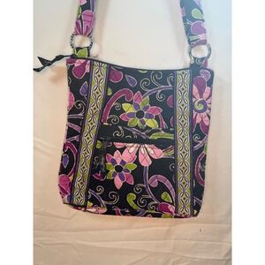 Vera Bradley Purple Punch Hipster Crossbody‎ Bag Floral Quilted Cotton Retired